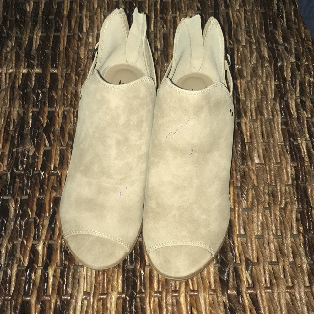 Soda peep toe booties